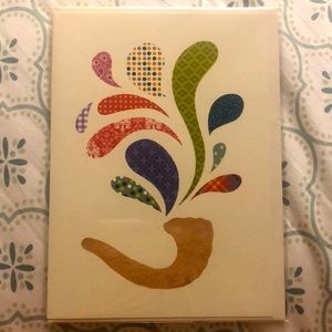 Shofar horn Jewish New Year Papyrus card